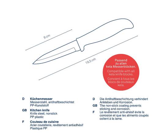 Ніж кухонний для чищення овочів KELA Acida, 9 см (11408), зображення 3