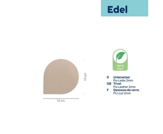 Підставки під чашку KELA Edel, бежеві, 10 см 4 шт (12668), зображення 3