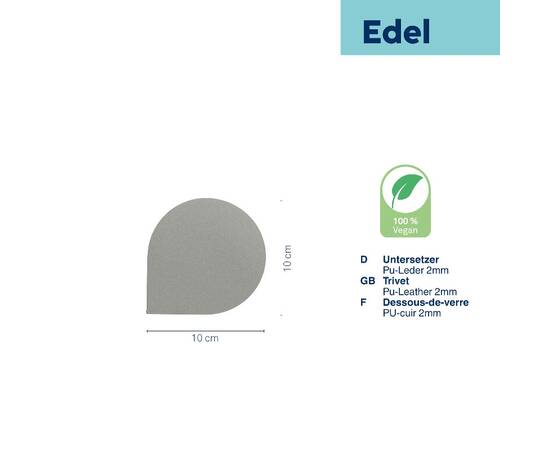 Підставки під чашку KELA Edel, світло-сірі 10 см 4 шт. (12666), зображення 3