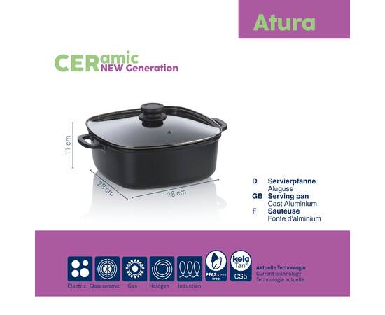 Сотейник с крышкой KELA Atura, 28х28 см 6 л (15166), изображение 5