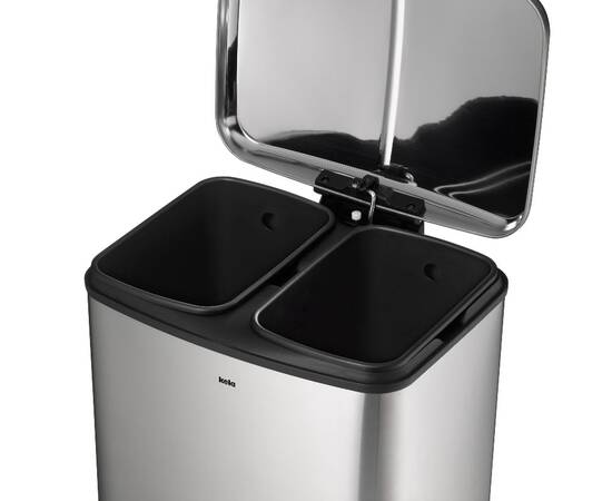 Відро для сміття KELA Davino з сріблястою педаллю 2х12 л, 2 відділи (10954), зображення 4