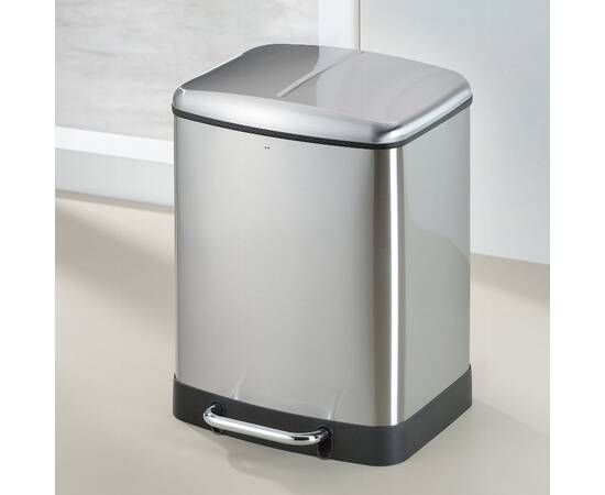 Відро для сміття KELA Davino з сріблястою педаллю 2х12 л, 2 відділи (10954), зображення 5