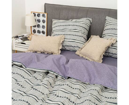 Постільна білизна 24312 ранфорс 200х220 Вілюта, Розмір: двоспальний євро 200х220, Основний колір: сірий, зображення 2