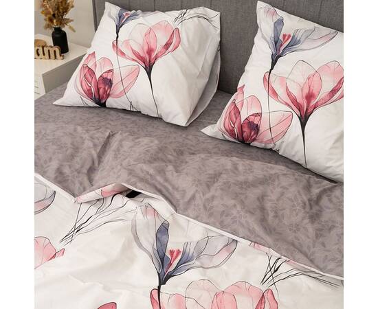 Постільна білизна 24325 ранфорс 200х220 Вілюта, Розмір: двоспальний євро 200х220, Основний колір: рожевий, зображення 2