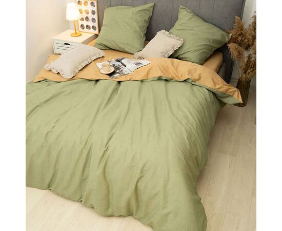 Постільна білизна 747 сатин твілл 2шт(143х210) Вілюта, Розмір: сімейний 2шт(145x210), Основний колір: оливковий, зображення 2
