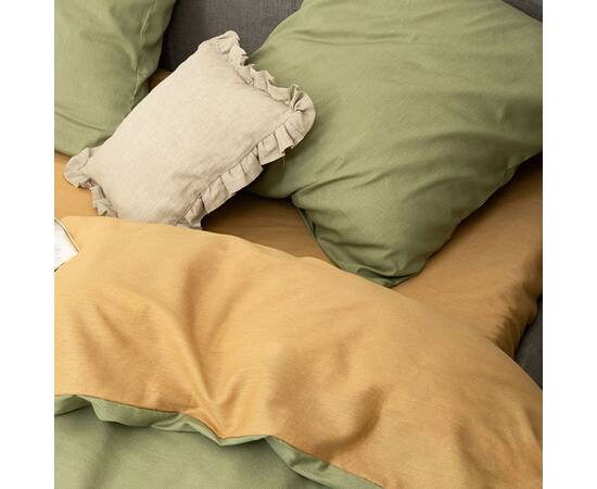 Постільна білизна 747 сатин твілл 200х220 (70х70) Вілюта, Розмір: двоспальний євро 200х220, Основний колір: оливковий, зображення 3