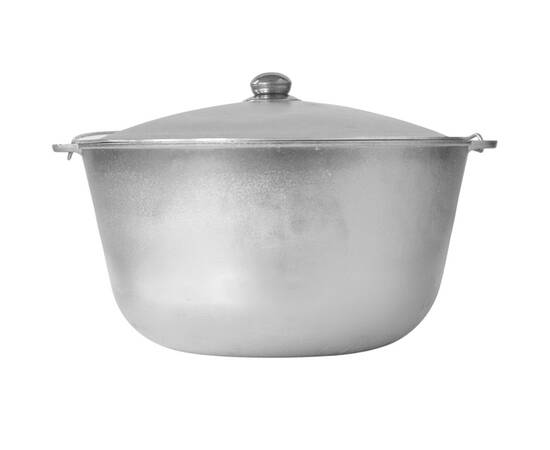 Казан алюминиевый с дужкой и крышкой 15л Турист Brizoll (12-015-1), Объем казана: 15 л, Наличие крышки: с алюминиевой крышкой, изображение 2