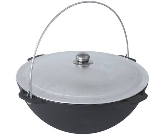 Казан азиатский чугунный с алюминиевой крышкой 8 л Азія Brizoll (KA08-4), Объем казана: 8 л, Наличие крышки: с алюминиевой крышкой, изображение 3