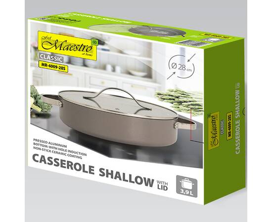 Каструля з кришкою Shallow 3,95 л Maestro Ceramic (MR4009-28S), зображення 5