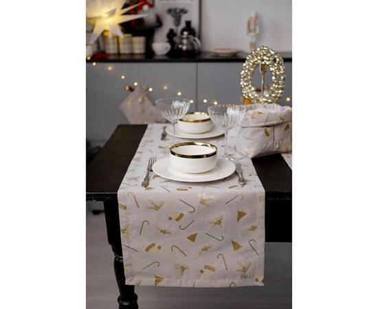 Доріжка 40х140 Шапочки на бежевому Прованс (036818), Тип: доріжки (раннери), Основний колір: бежевий, Форма скатертини: прямокутна, Розмір: 40x140, зображення 2