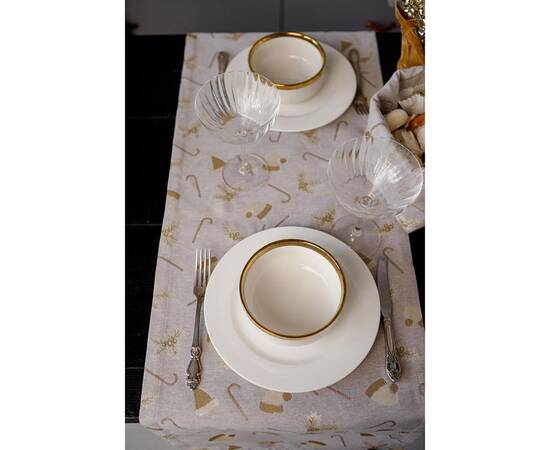 Доріжка 40х140 Шапочки на бежевому Прованс (036818), Тип: доріжки (раннери), Основний колір: бежевий, Форма скатертини: прямокутна, Розмір: 40x140, зображення 5