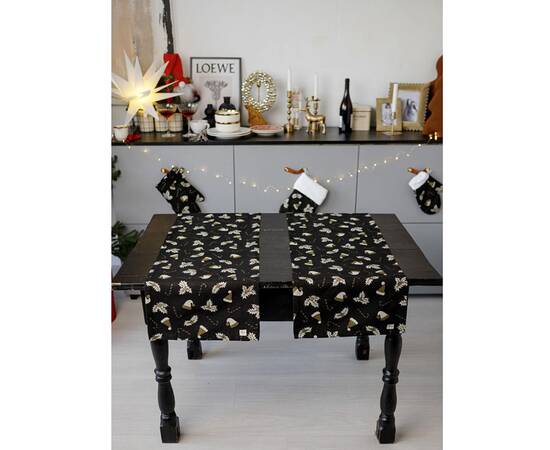 Дорожка 40х180 Шапочки на чорному Прованс (036446), Тип: дорожки (раннеры), Цвет: черный, Форма скатерти: прямоугольная, Размер: 40x180, изображение 3