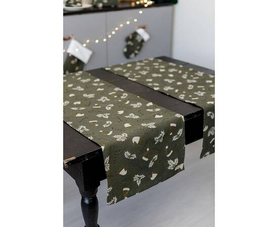 Дорожка 40х180 Шапочки на зеленому Прованс (036826), Тип: дорожки (раннеры), Цвет: зеленый, Форма скатерти: прямоугольная, Размер: 40x180, изображение 3