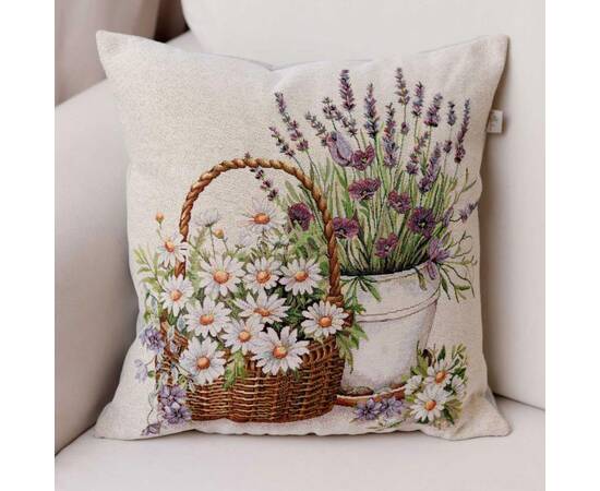 Наволочка декоративна 45х45 Ромашки в кошику Provence Прованс (039162), зображення 4