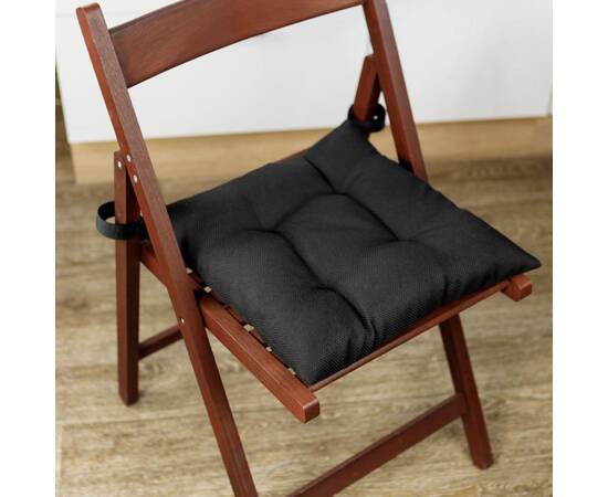 Подушка на стілець 40х40 LEON чорна на липучках Прованс (038419), Колір: чорний, Розмір: 40x40, зображення 3