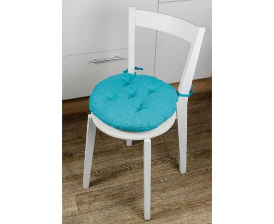 Подушка на стілець CHENILLA бірюзова D-40 Прованс (039032), Колір: бірюзовий, Розмір: Ø 40, зображення 3