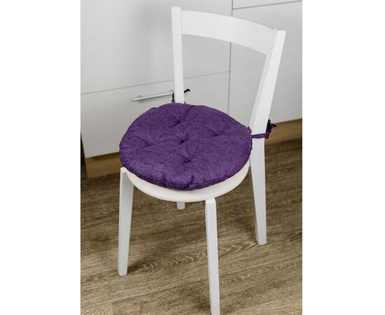 Подушка на стілець CHENILLA фіолетова D-40 Прованс (039030), Колір: фіолетовий, Розмір: Ø 40, зображення 3