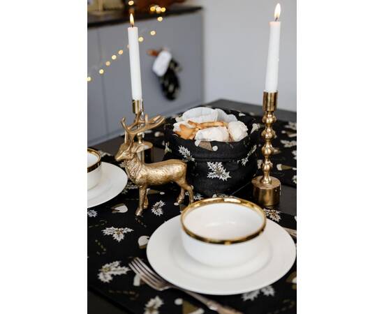 Салфетка 35х45 Шапочки на чорному Прованс (036448), Тип: салфетки, Цвет: черный, Форма скатерти: прямоугольная, Размер: 35x45, изображение 2