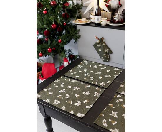 Салфетка 35х45 Шапочки на зеленому Прованс (036838), Тип: салфетки, Цвет: зеленый, Форма скатерти: прямоугольная, Размер: 35x45, изображение 2