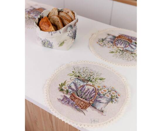 Серветка D-35 Provence Прованс (039108), Тип: серветки, Основний колір: бежевий, Форма скатертини: кругла, Розмір: Ø35, зображення 2