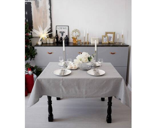 Скатертина 132х120 Перлина Silver Прованс (037590), Тип: скатертини, Основний колір: сірий, Форма скатертини: прямокутна, Розмір: 120x132, зображення 4