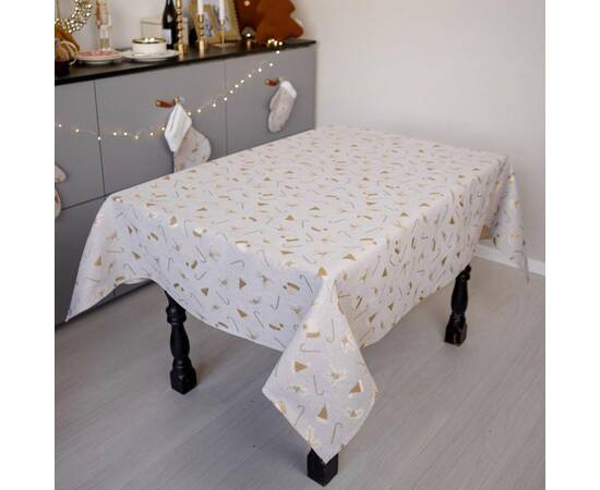 Скатертина 136х136 Шапочки на бежевому Прованс (036549), Тип: скатертини, Основний колір: бежевий, Форма скатертини: квадратна, Розмір: 136x136, зображення 4