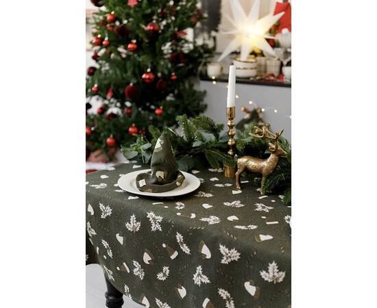 Скатерть 136х136 Шапочки на зеленому Прованс (036854), Тип: скатерти, Цвет: зеленый, Форма скатерти: квадратная, Размер: 136x136, изображение 3