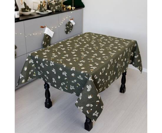 Скатерть 136х180 Шапочки на зеленому Прованс (036858), Тип: скатерти, Цвет: зеленый, Форма скатерти: прямоугольная, Размер: 136x180, изображение 2