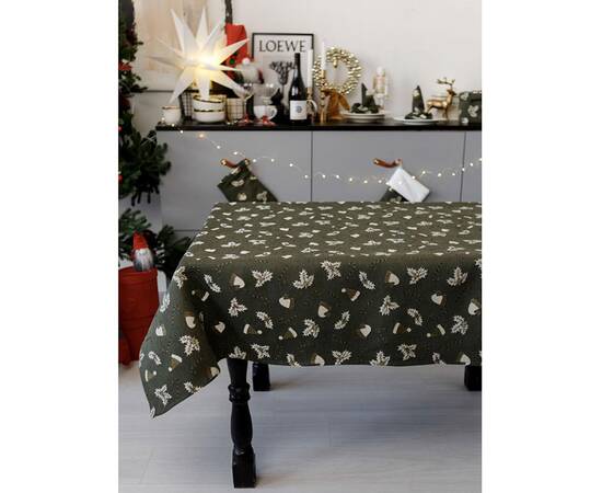 Скатерть 136х180 Шапочки на зеленому Прованс (036858), Тип: скатерти, Цвет: зеленый, Форма скатерти: прямоугольная, Размер: 136x180, изображение 4