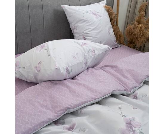 Постільна білизна 24253 ранфорс 175х210 з простирадлом на резинці 160х200 Вілюта, Розмір: двоспальний 175х210, Основний колір: бузковий, зображення 2