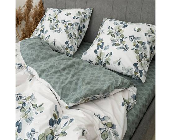 Постільна білизна 24320 ранфорс 175х210 Вілюта, Розмір: двоспальний 175х210, Основний колір: зелений, зображення 2