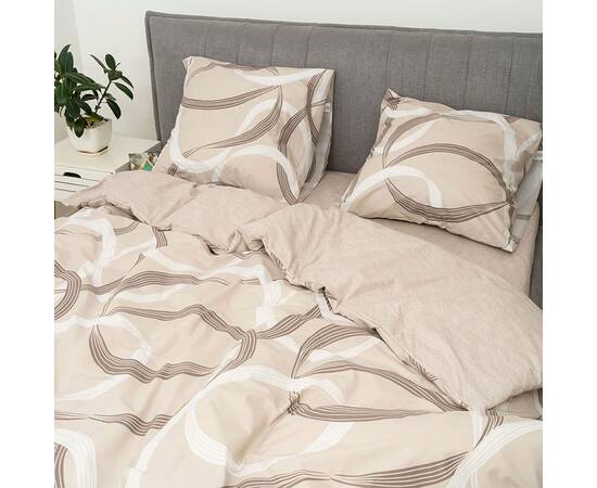 Постільна білизна 24327 ранфорс 175х210 Вілюта, Розмір: двоспальний 175х210, Основний колір: бежевий, зображення 2