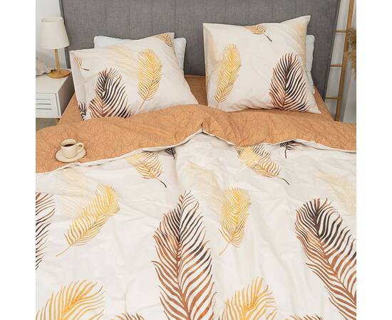 Постільна білизна 24330 ранфорс 200х220 Вілюта, Розмір: двоспальний євро 200х220, Основний колір: бежевий, зображення 2
