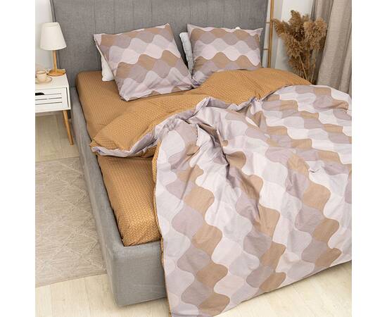 Постільна білизна 24336 ранфорс 200х220 Вілюта, Розмір: двоспальний євро 200х220, Основний колір: коричневий, зображення 3