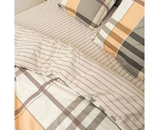 Постільна білизна 24341 ранфорс 200х220 Вілюта, Розмір: двоспальний євро 200х220, Основний колір: бежевий, зображення 3