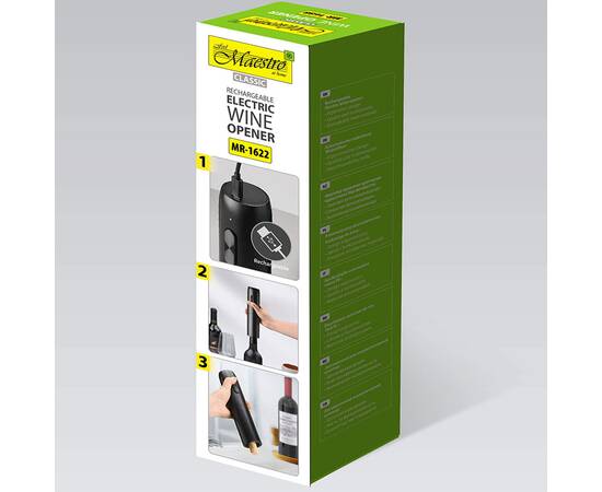 Автоматический аккумуляторный штопор для вина Maestro USB (MR1622), изображение 5
