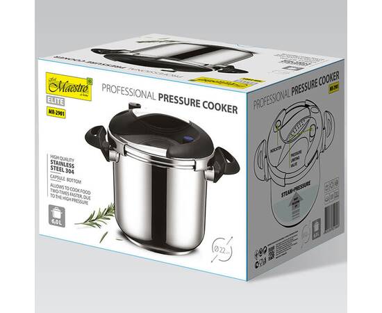 Скороварка профессиональная Maestro 22 см,6 л,80 кПа (MR2901), изображение 4