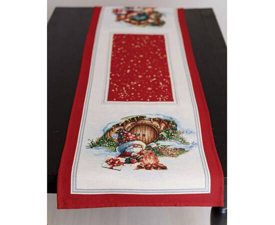 Дорожка 35х100 гобеленовая Різдвяне багаття Прованс (036899), Тип: дорожки (раннеры), Цвет: красный, Форма скатерти: прямоугольная, Размер: 35x100, изображение 3