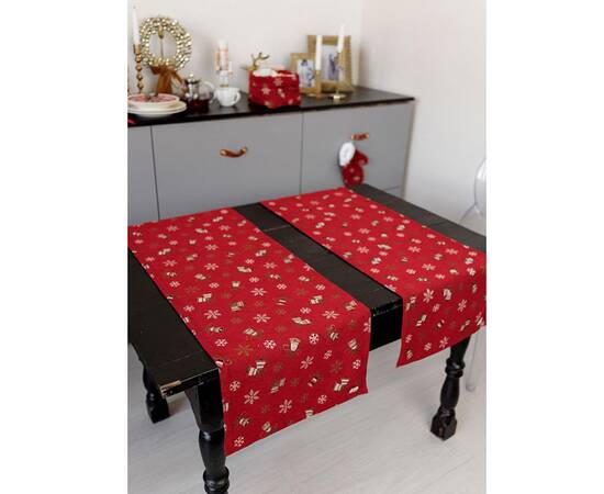 Дорожка 40х140 Дзвіночки на червоному Прованс (036822), Тип: дорожки (раннеры), Цвет: красный, Форма скатерти: прямоугольная, Размер: 40x140, изображение 3