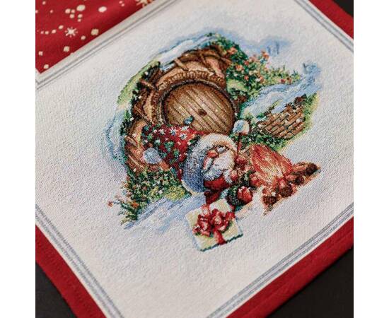 Дорожка 40х140 гобеленовая Різдвяне багаття Прованс (036425), Тип: дорожки (раннеры), Цвет: красный, Форма скатерти: прямоугольная, Размер: 40x140, изображение 4