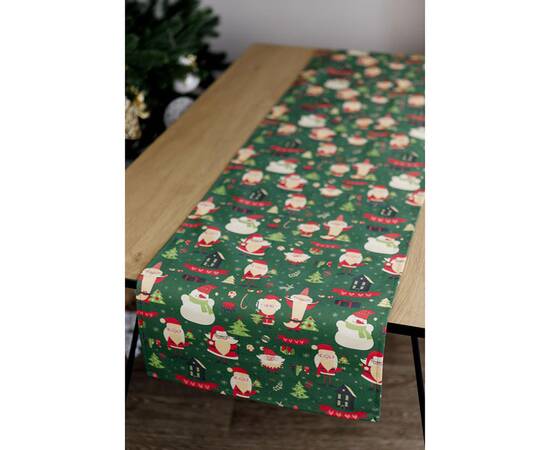Дорожка 40x140 Санта на зеленому Прованс (035779), Тип: дорожки (раннеры), Цвет: зеленый, Форма скатерти: прямоугольная, Размер: 40x140, изображение 2
