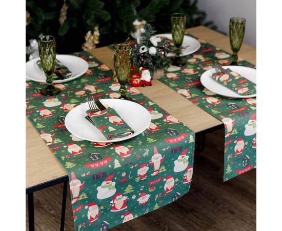 Дорожка 40x140 Санта на зеленому Прованс (035779), Тип: дорожки (раннеры), Цвет: зеленый, Форма скатерти: прямоугольная, Размер: 40x140, изображение 4