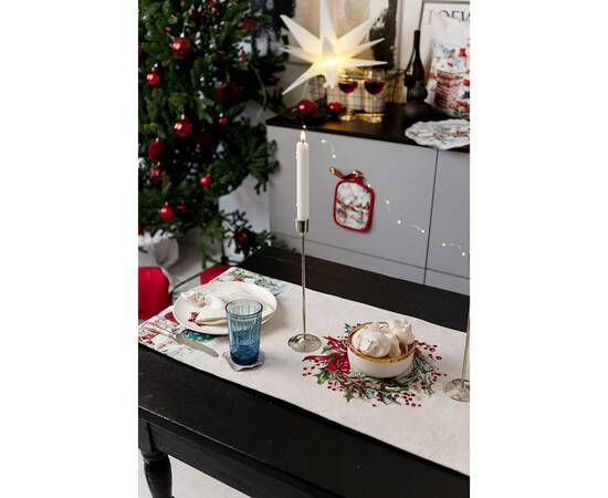 Дорожка 40х140 гобеленовая с велюром Снігова зима Прованс (036431), Тип: дорожки (раннеры), Цвет: белый, Форма скатерти: прямоугольная, Размер: 40x140, изображение 3