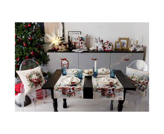 Дорожка 40х140 гобеленовая с велюром Снігова зима Прованс (036431), Тип: дорожки (раннеры), Цвет: белый, Форма скатерти: прямоугольная, Размер: 40x140, изображение 4