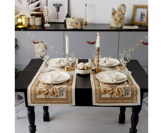 Дорожка 40х140 гобеленовая Золоте свято Прованс (036307), Тип: дорожки (раннеры), Цвет: бежевый, Форма скатерти: прямоугольная, Размер: 40x140, изображение 3