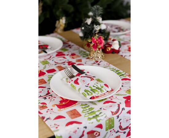 Дорожка 40x140 Санта на білому Прованс (035777), Тип: дорожки (раннеры), Цвет: красный, Форма скатерти: прямоугольная, Размер: 40x140, изображение 2