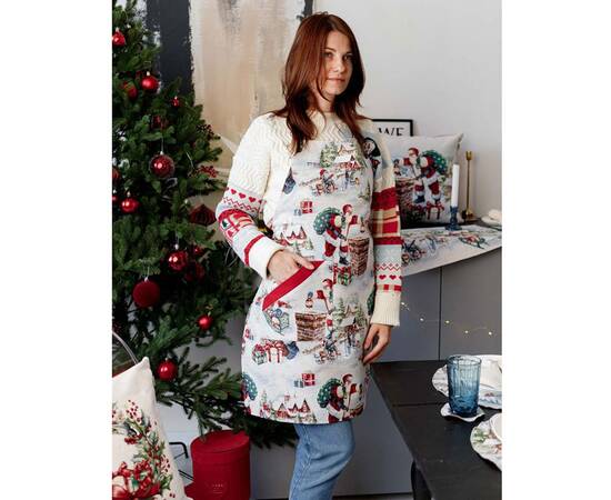 Фартук гобеленовий с велюром Снігова зима Прованс (037848), изображение 3