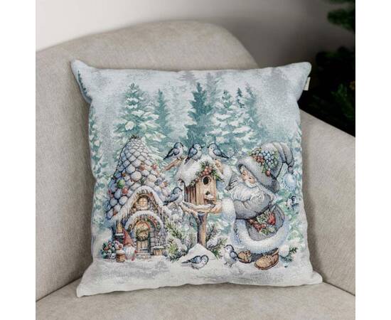 Наволочка 45х45 гобеленова Казкові гноми-3 (Шпаківня) Прованс (038485), Колір: сірий, Тип: наволочки, Розмір: 45x45, зображення 4