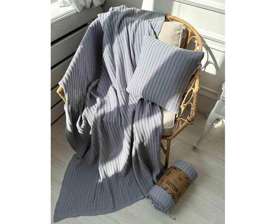 Плед 120х200 COTTON серый Прованс (039529), Цвет: серый, Размер: 120x200, изображение 2