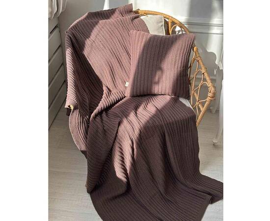 Плед 120х200 COTTON шоколадный Прованс (039528), Цвет: шоколадный, Размер: 120x200, изображение 2